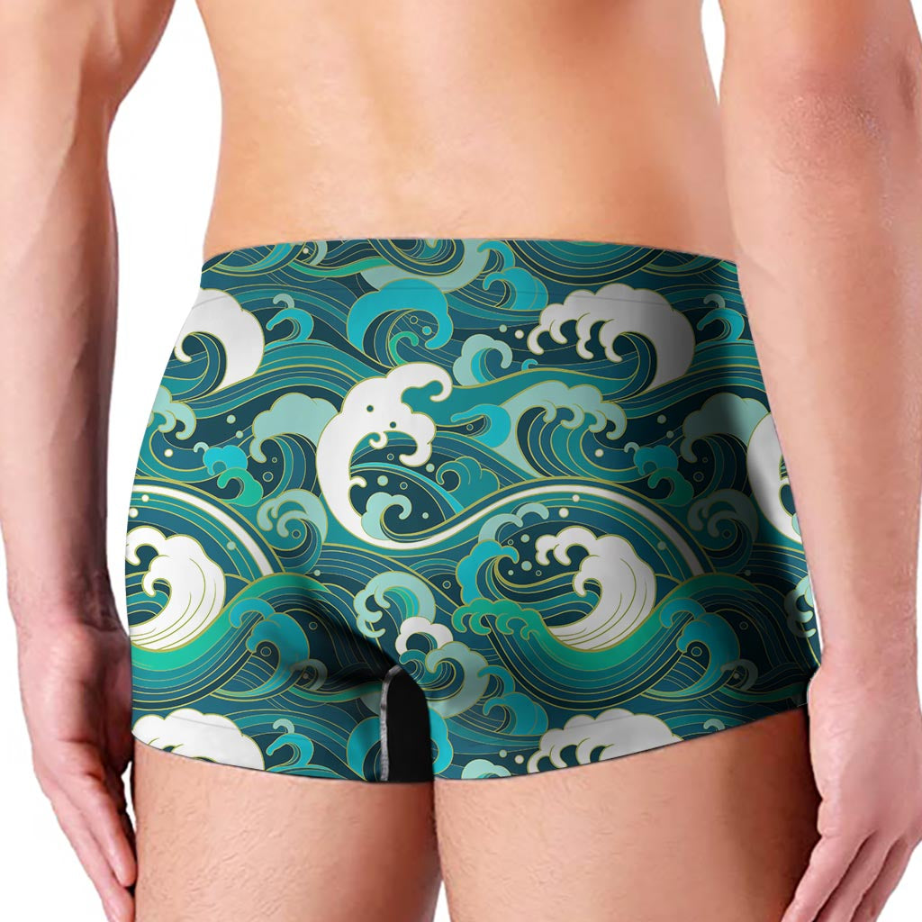 Deep Sea Wave Surfing Pattern Print Men's Boxer Briefs