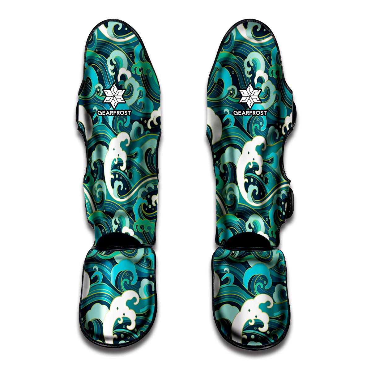 Deep Sea Wave Surfing Pattern Print Muay Thai Shin Guard
