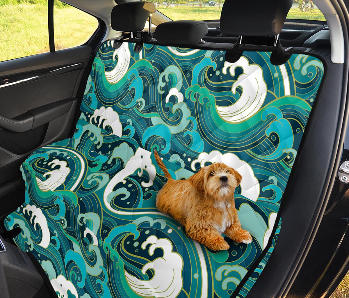 Deep Sea Wave Surfing Pattern Print Pet Car Back Seat Cover
