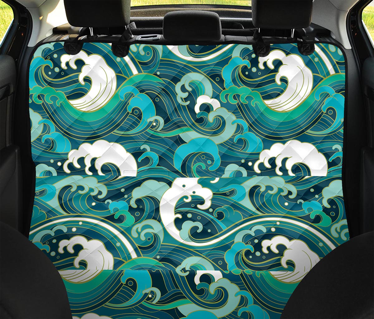 Deep Sea Wave Surfing Pattern Print Pet Car Back Seat Cover