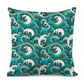 Deep Sea Wave Surfing Pattern Print Pillow Cover