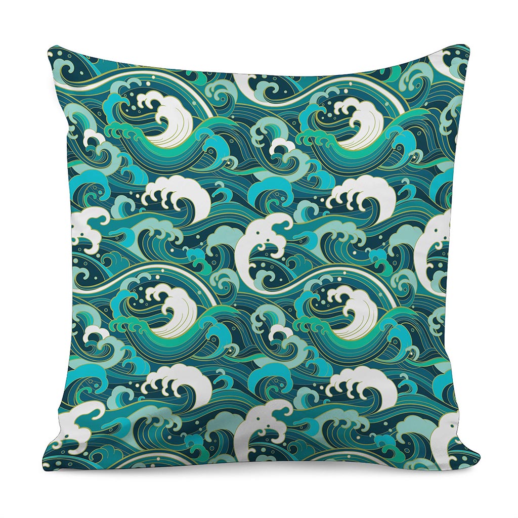 Deep Sea Wave Surfing Pattern Print Pillow Cover