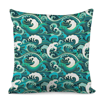 Deep Sea Wave Surfing Pattern Print Pillow Cover