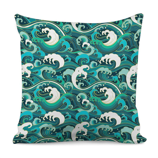 Deep Sea Wave Surfing Pattern Print Pillow Cover