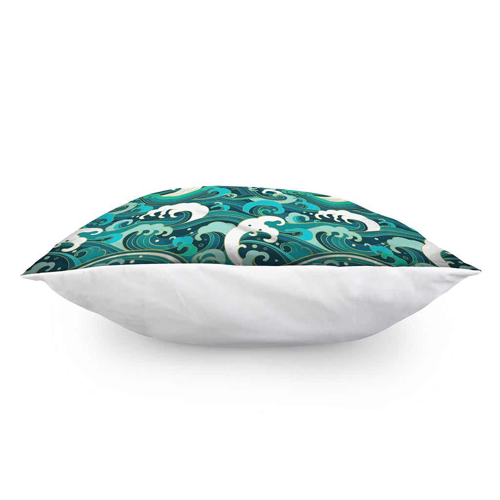 Deep Sea Wave Surfing Pattern Print Pillow Cover