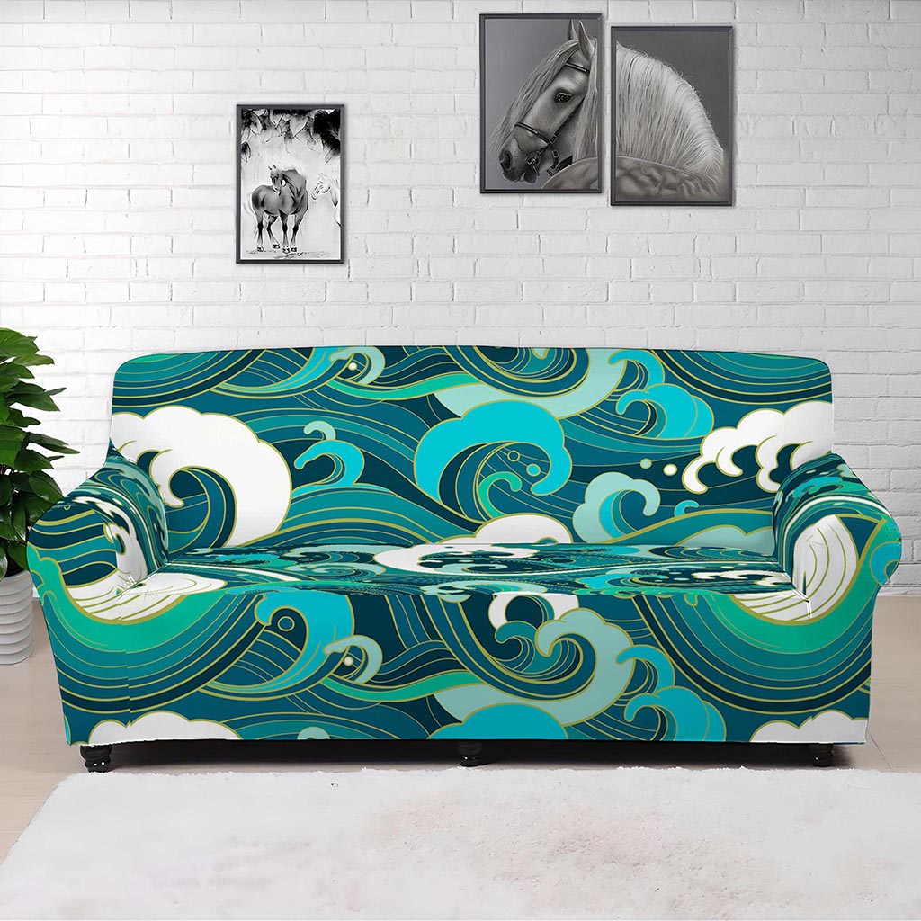 Deep Sea Wave Surfing Pattern Print Sofa Cover