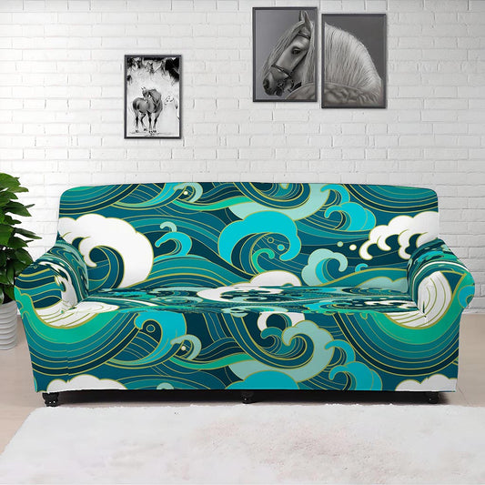 Deep Sea Wave Surfing Pattern Print Sofa Cover