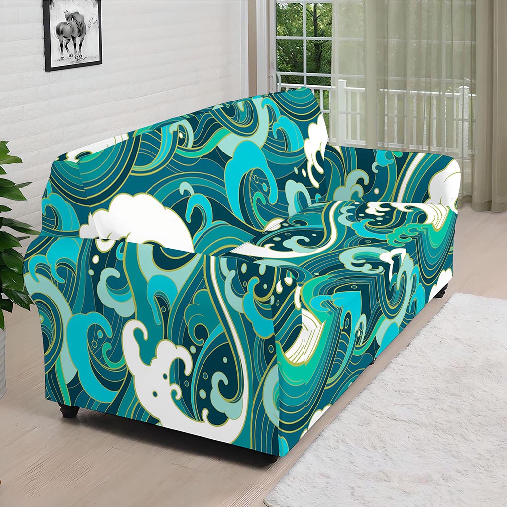 Deep Sea Wave Surfing Pattern Print Sofa Cover