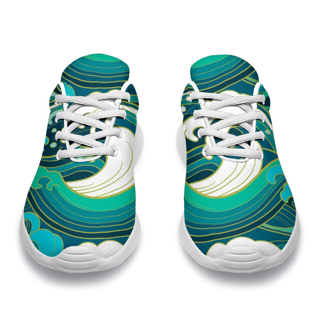 Deep Sea Wave Surfing Pattern Print Sport Shoes GearFrost