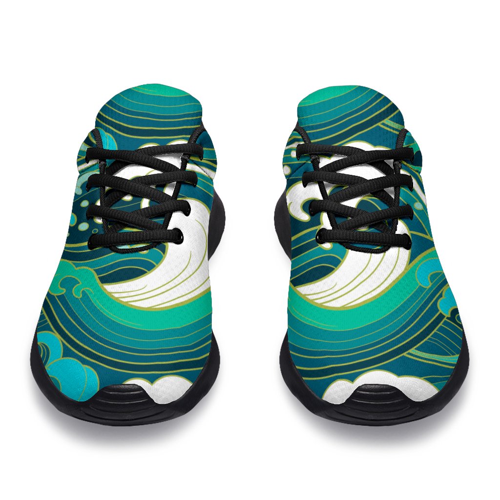 Deep Sea Wave Surfing Pattern Print Sport Shoes GearFrost