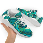 Deep Sea Wave Surfing Pattern Print Sport Shoes GearFrost