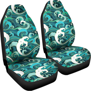 Deep Sea Wave Surfing Pattern Print Universal Fit Car Seat Covers