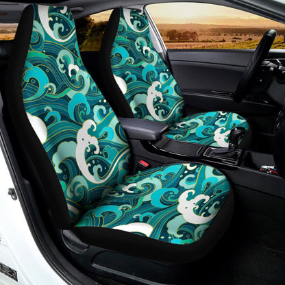 Deep Sea Wave Surfing Pattern Print Universal Fit Car Seat Covers