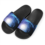 Deep Space Milky Way Print Black Slide Sandals