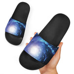 Deep Space Milky Way Print Black Slide Sandals