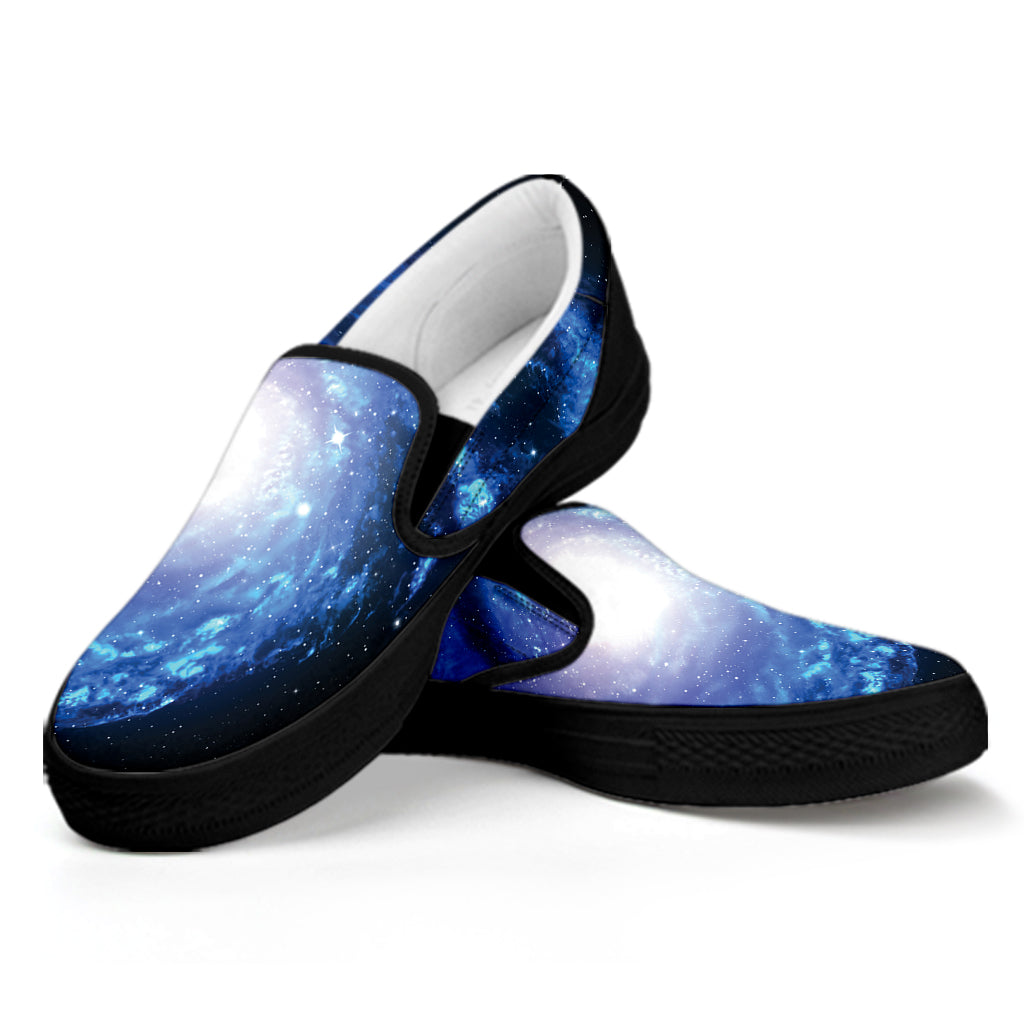 Deep Space Milky Way Print Black Slip On Shoes