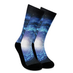 Deep Space Milky Way Print Crew Socks
