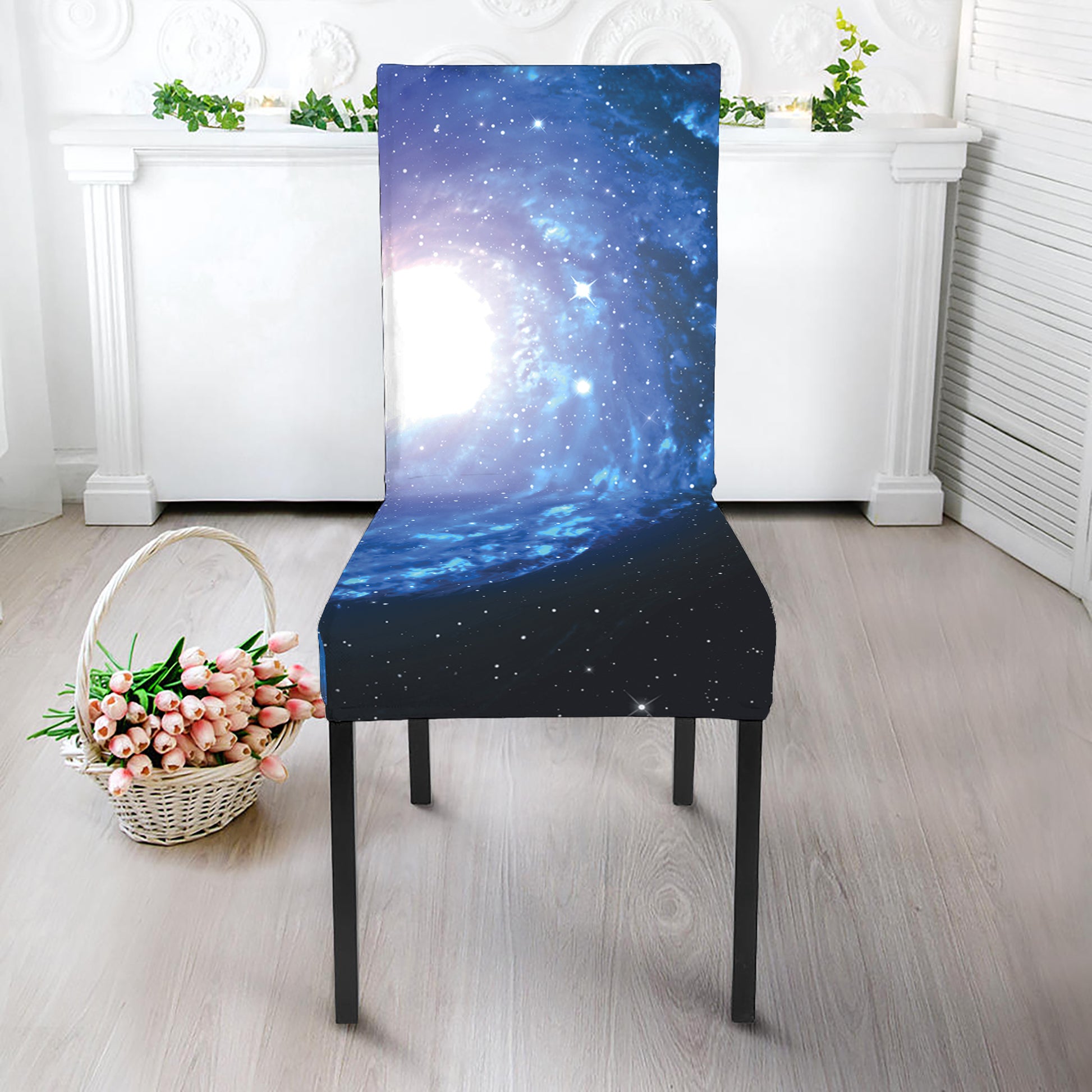 Deep Space Milky Way Print Dining Chair Slipcover