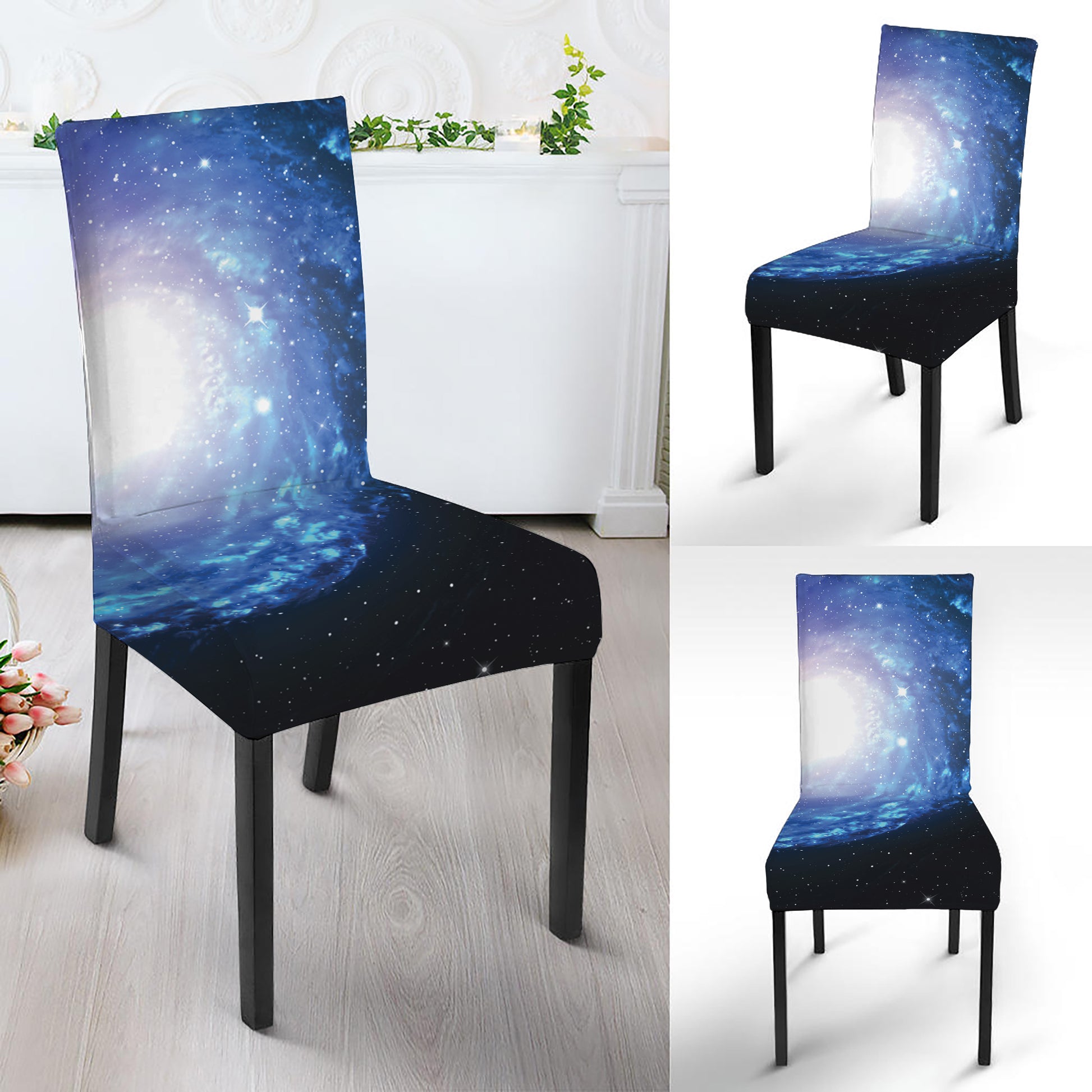 Deep Space Milky Way Print Dining Chair Slipcover