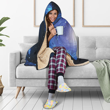 Deep Space Milky Way Print Hooded Blanket