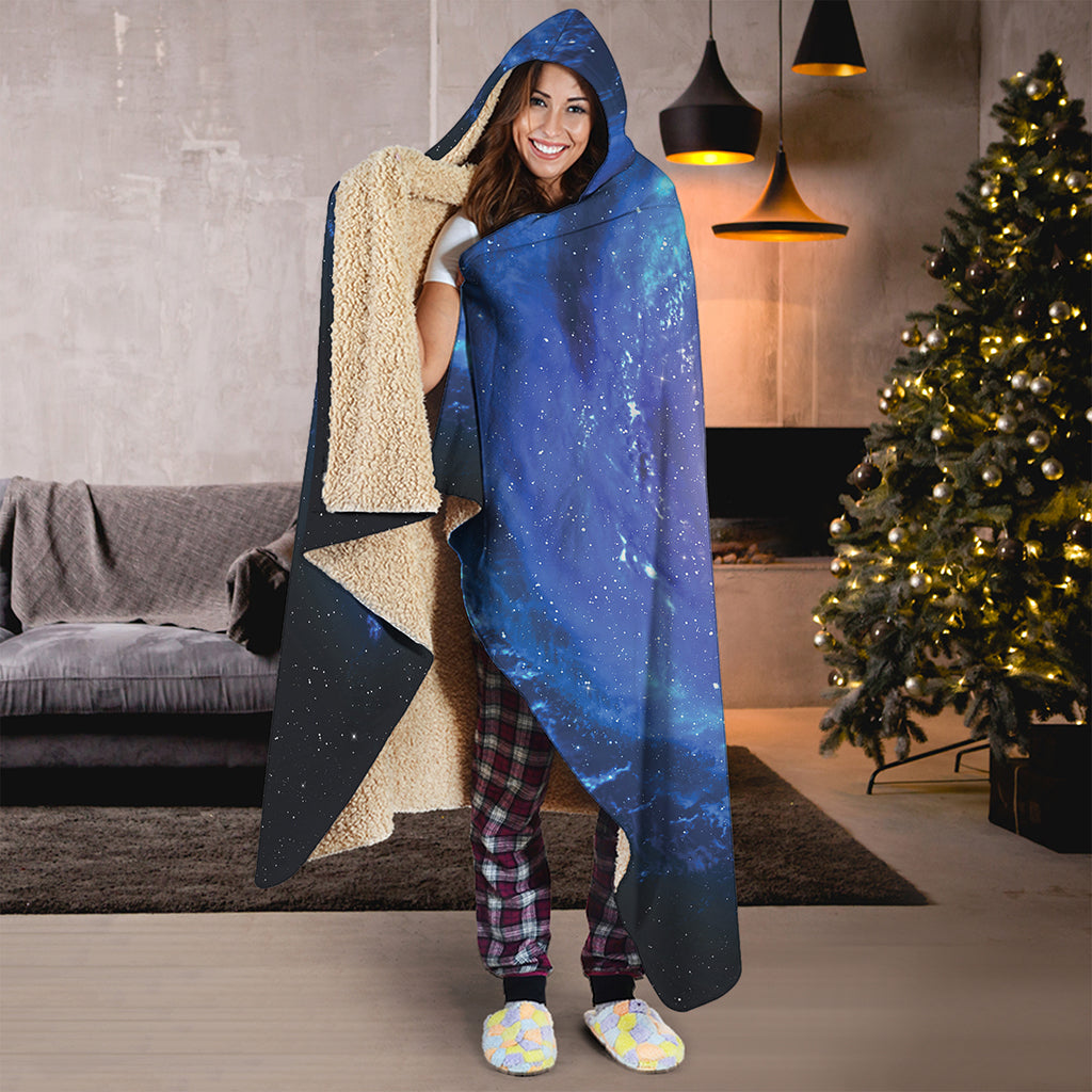 Deep Space Milky Way Print Hooded Blanket
