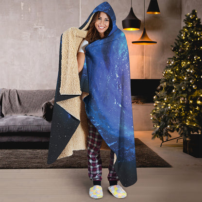 Deep Space Milky Way Print Hooded Blanket