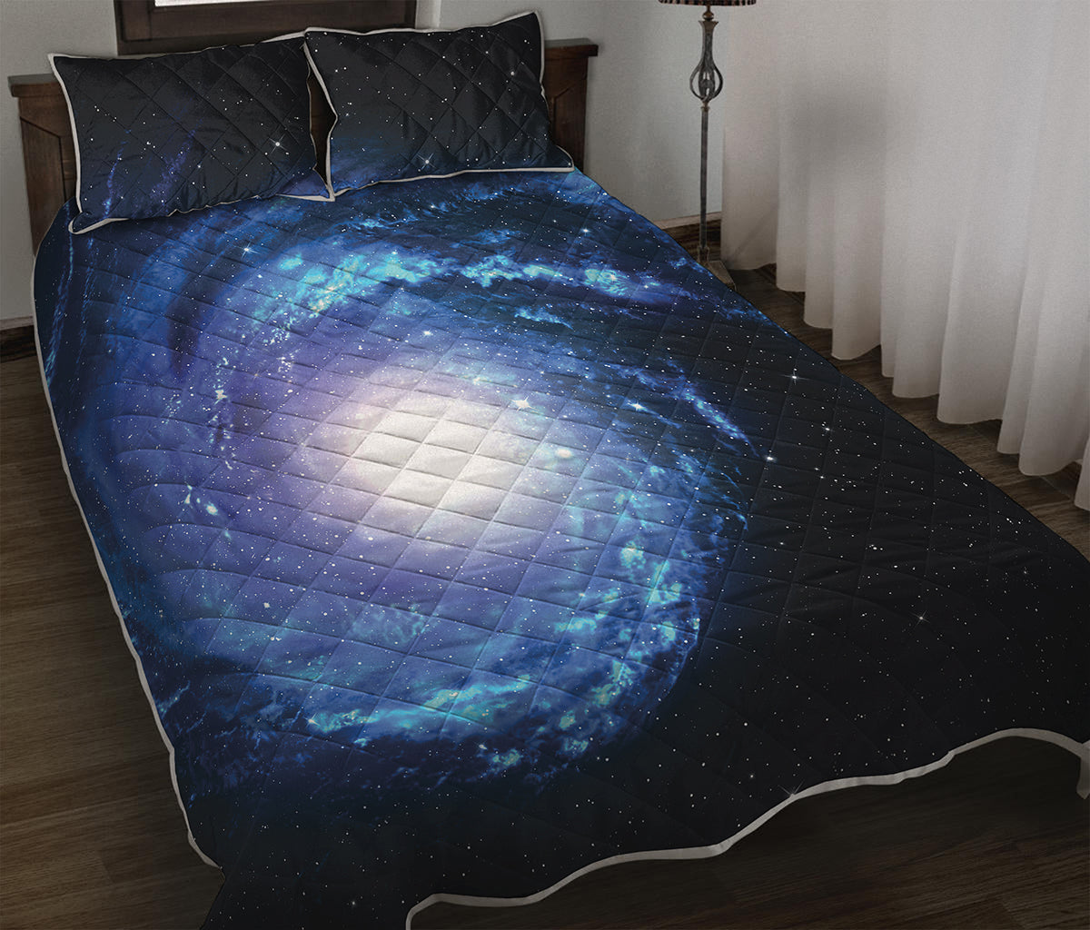 Deep Space Milky Way Print Quilt Bed Set