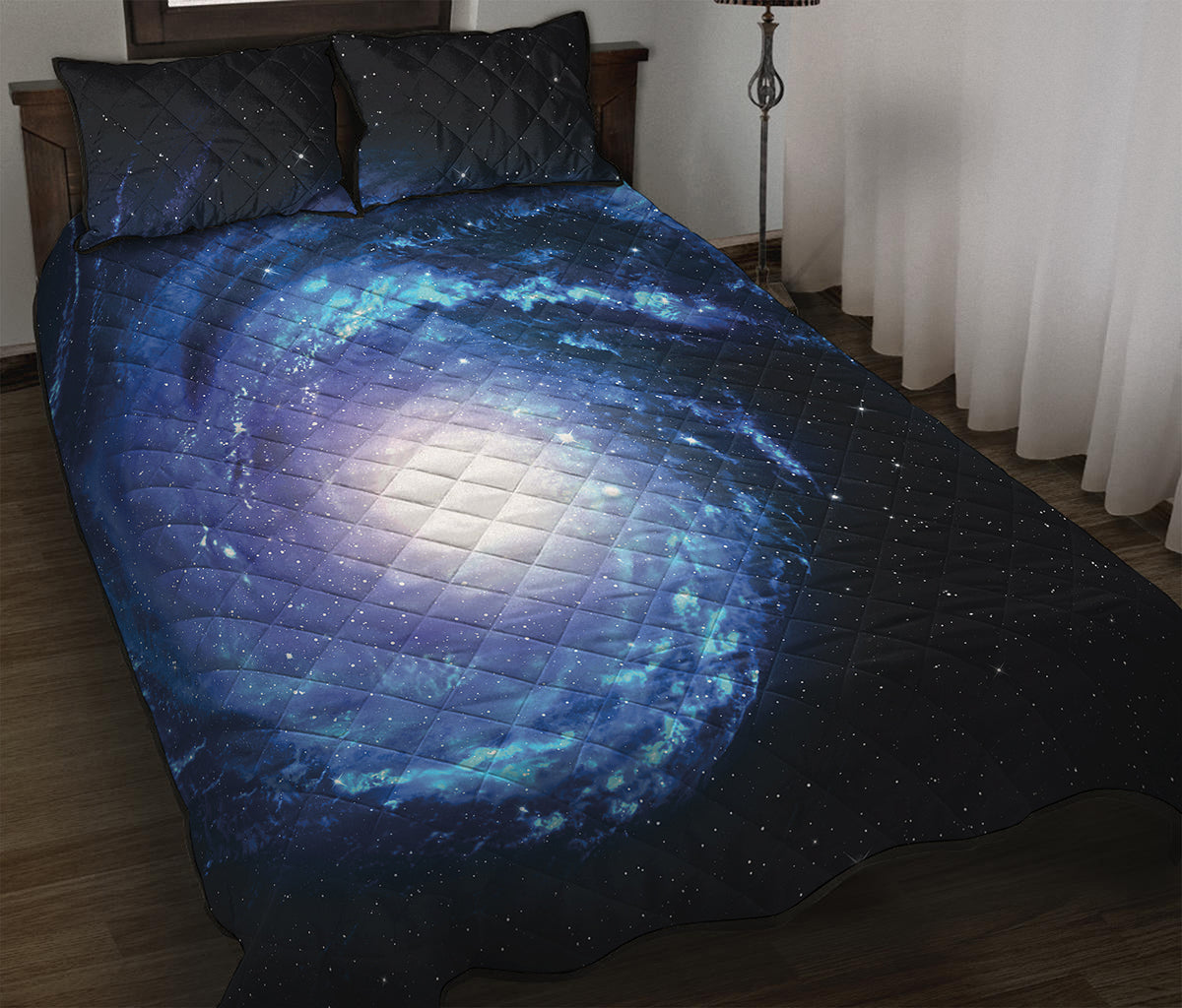 Deep Space Milky Way Print Quilt Bed Set