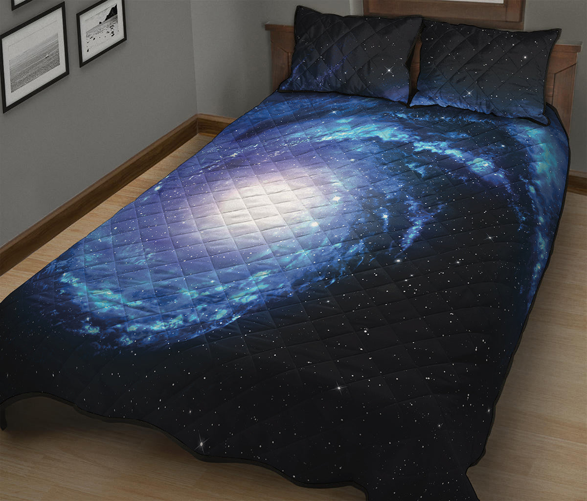 Deep Space Milky Way Print Quilt Bed Set