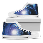 Deep Space Milky Way Print White High Top Shoes