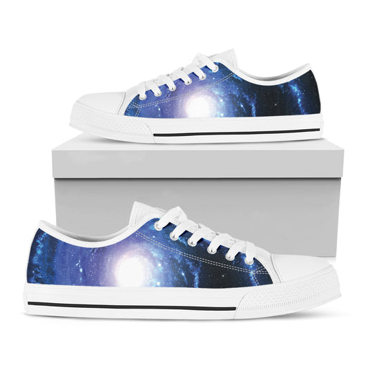 Deep Space Milky Way Print White Low Top Shoes