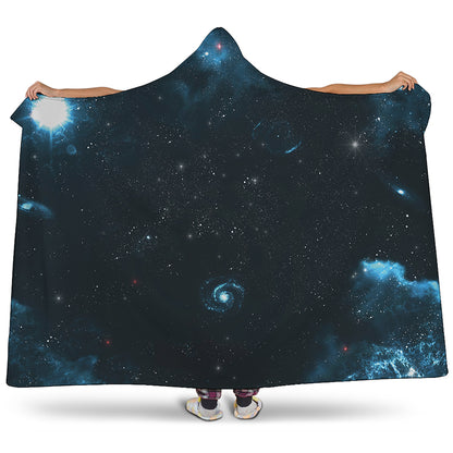 Deep Space Print Hooded Blanket