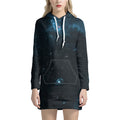 Deep Space Print Pullover Hoodie Dress