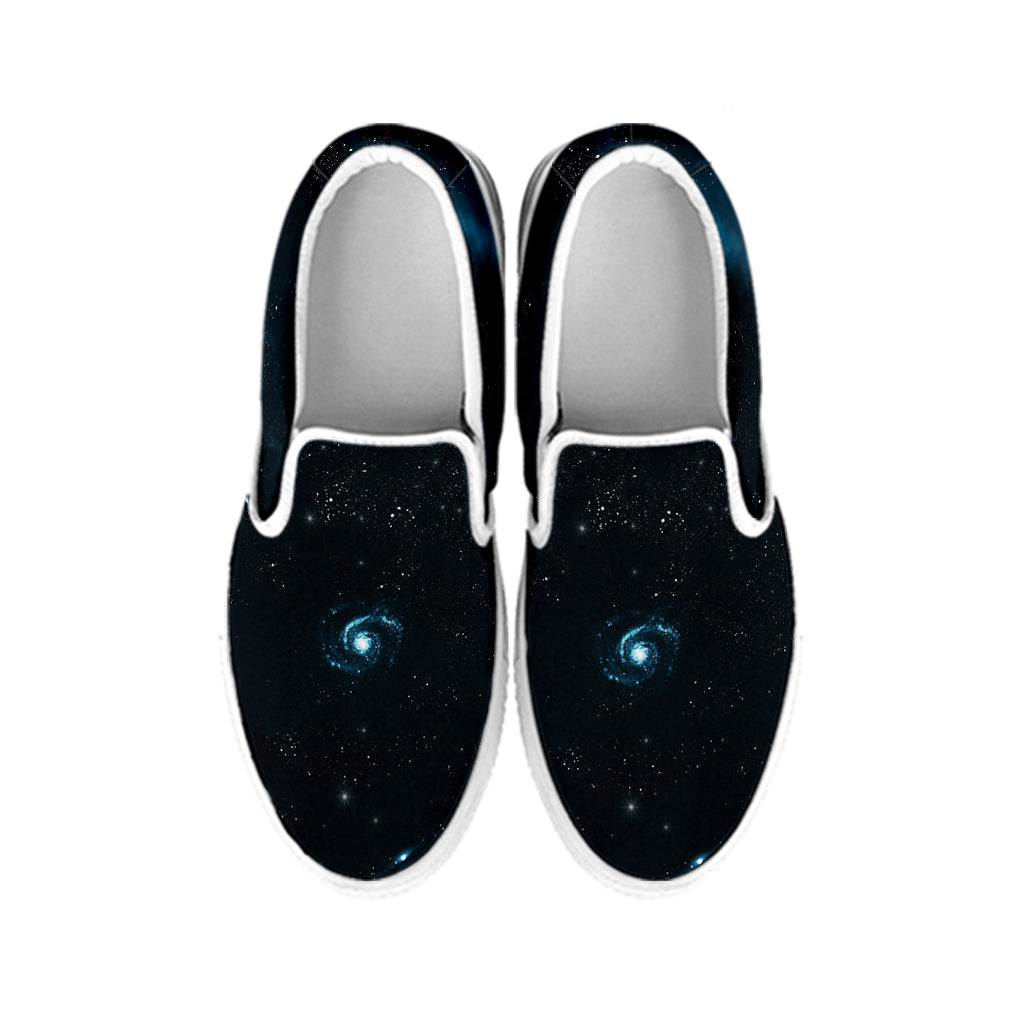 Deep Space Print White Slip On Shoes