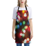 Defocused Christmas Lights Print Apron