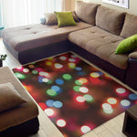 Defocused Christmas Lights Print Area Rug