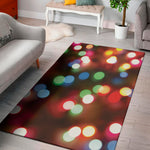Defocused Christmas Lights Print Area Rug