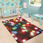 Defocused Christmas Lights Print Area Rug