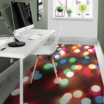 Defocused Christmas Lights Print Area Rug