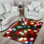 Defocused Christmas Lights Print Area Rug