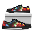 Defocused Christmas Lights Print Black Low Top Sneakers
