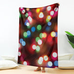 Defocused Christmas Lights Print Blanket