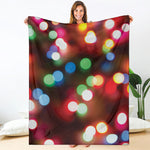 Defocused Christmas Lights Print Blanket