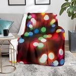 Defocused Christmas Lights Print Blanket