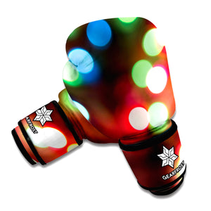 Defocused Christmas Lights Print Boxing Gloves