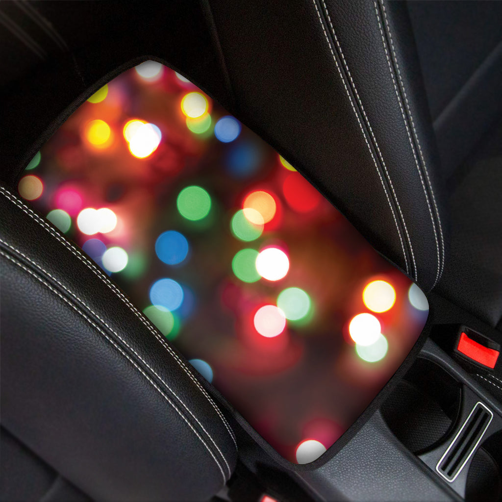 Defocused Christmas Lights Print Car Center Console Cover