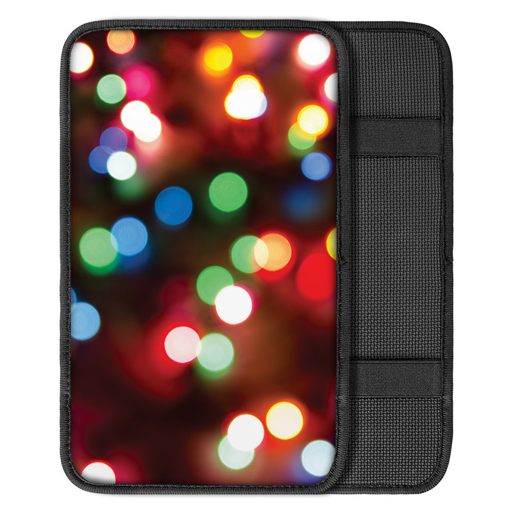 Defocused Christmas Lights Print Car Center Console Cover