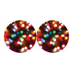 Defocused Christmas Lights Print Car Coasters