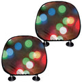 Defocused Christmas Lights Print Car Headrest Covers