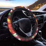 Defocused Christmas Lights Print Car Steering Wheel Cover